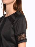 Blouse top with croched detail