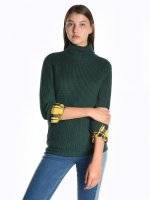 Rib-knit roll neck jumper