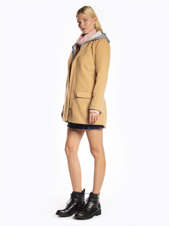 Coat with removable hood