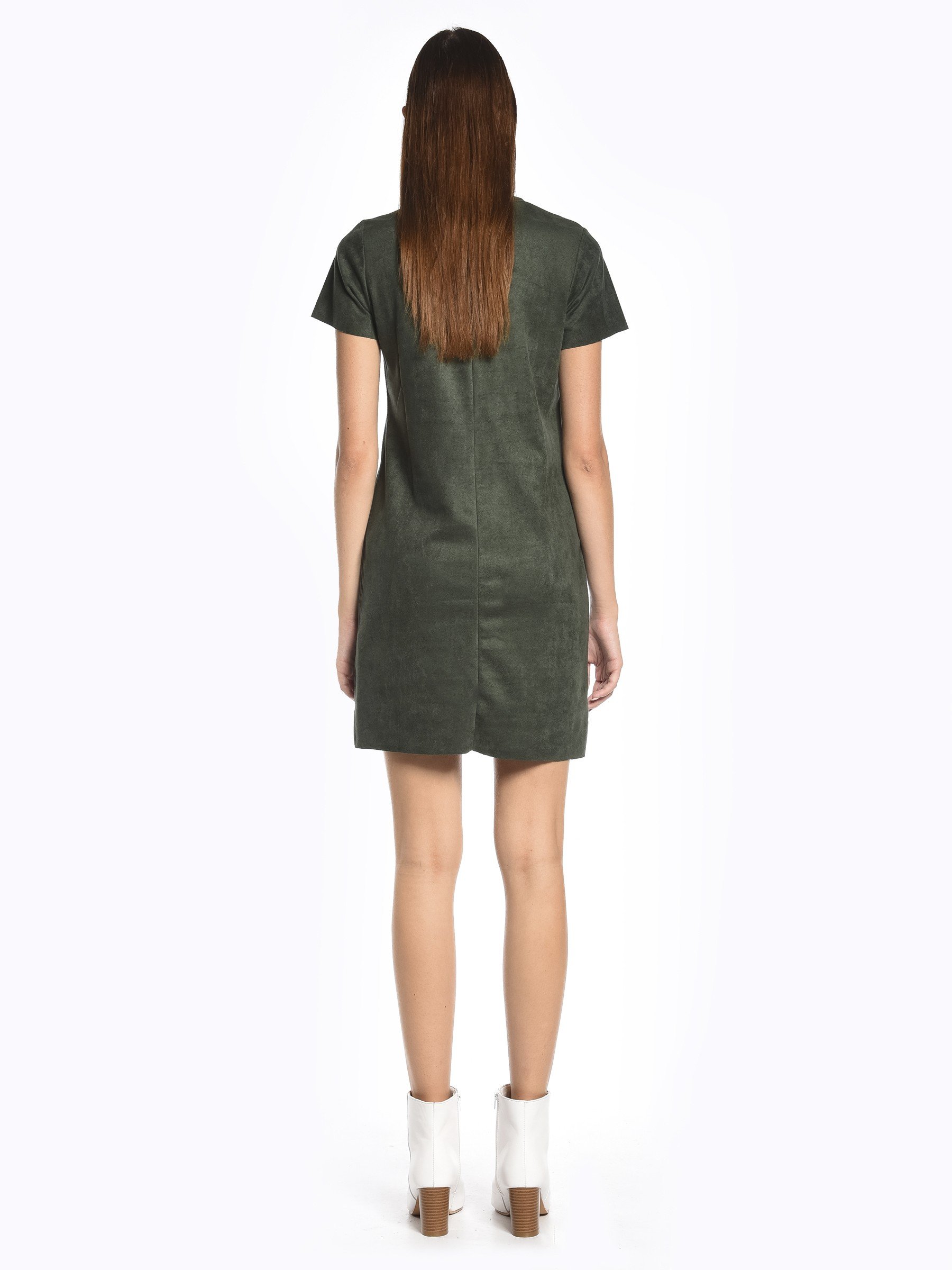 faux suede shirt dress