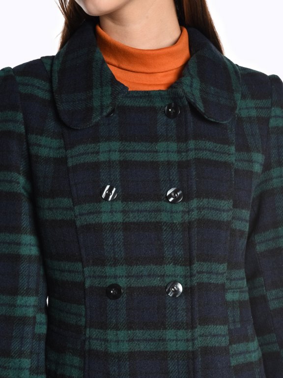 Plaid double breasted coat