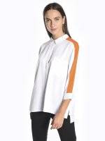 Blouse with contrast stripes