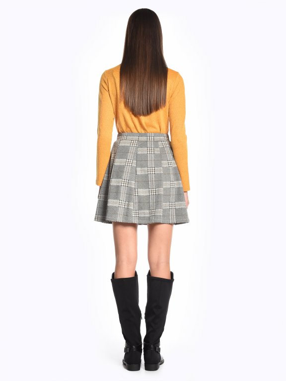 A-line plaid skirt