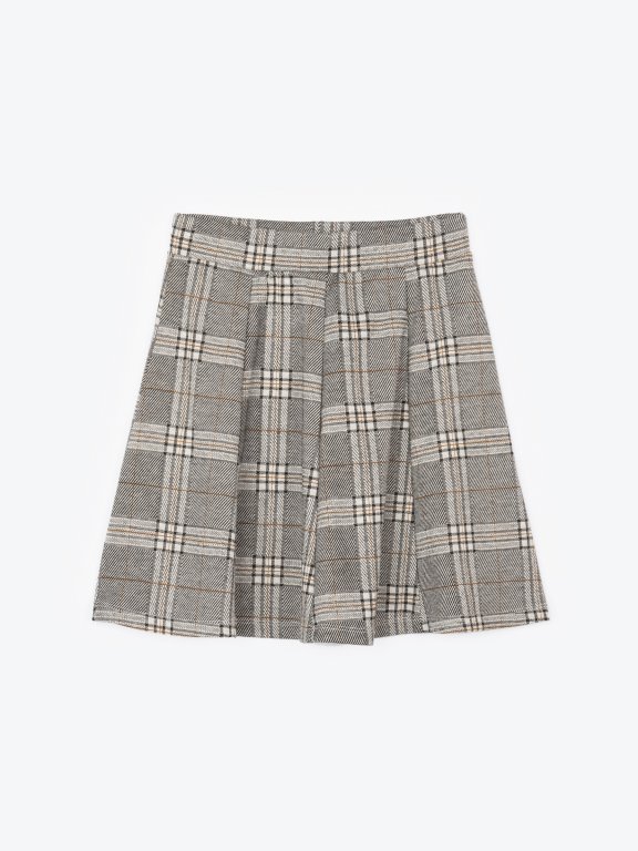 A-line plaid skirt