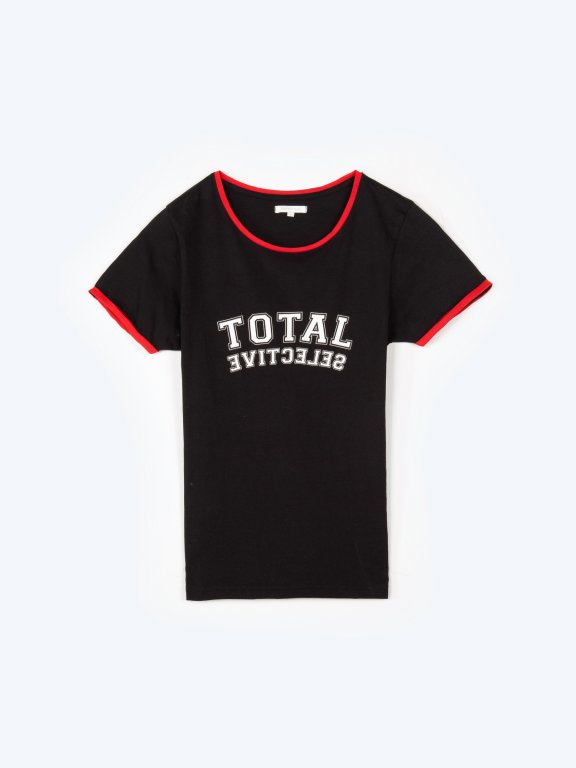 T-shirt with print and contrast trims