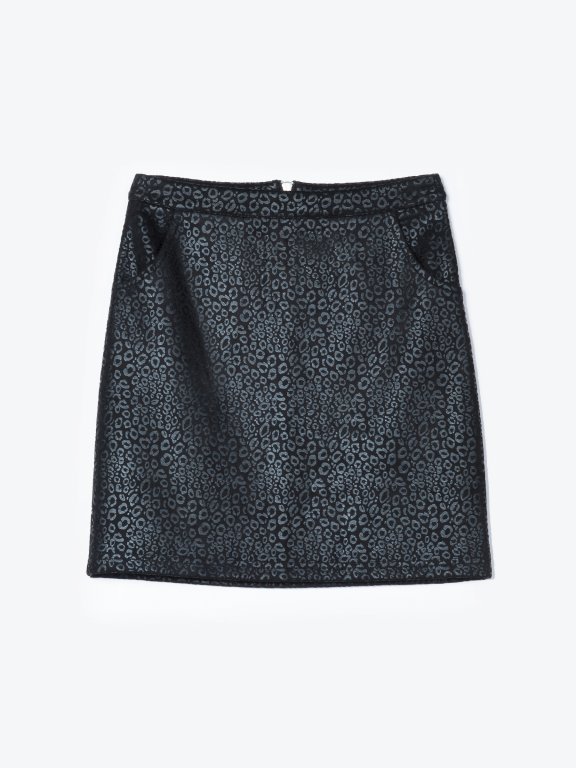 Animal texture mini skirt