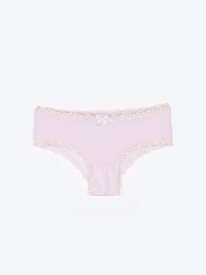 Stretch Cotton Lace-waist Cheeky Panty