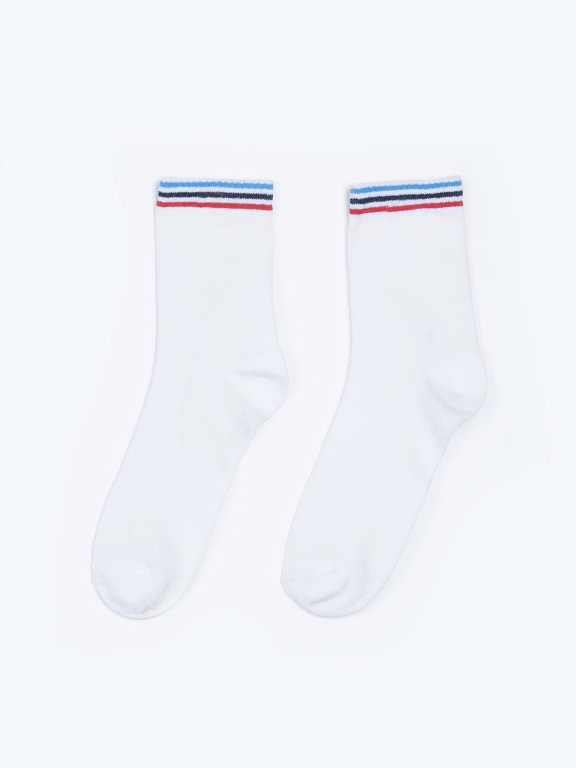 2-pack crew socks with stripes
