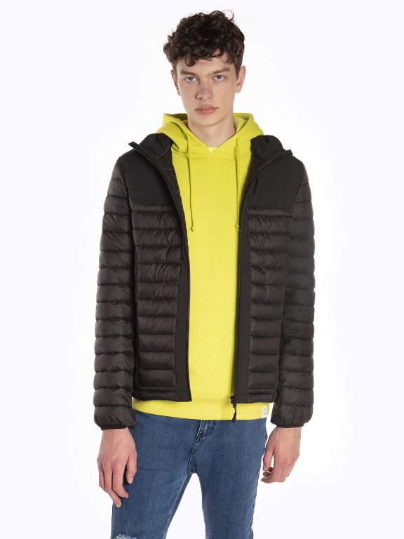 Combined light padded quilted jacket