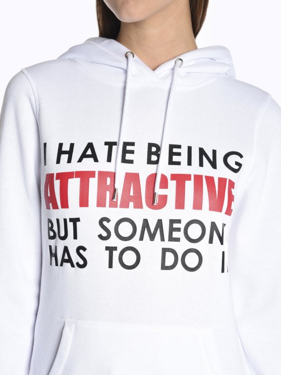Hoodie with message print