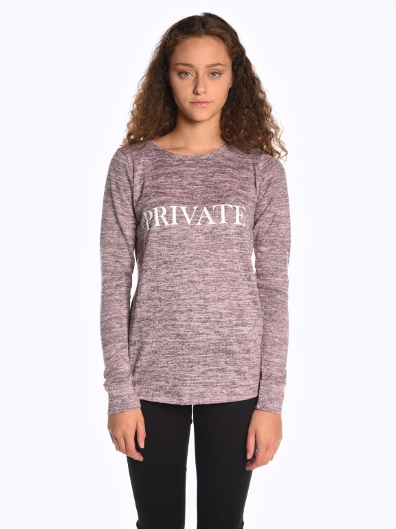 Marled sweatshirt with print