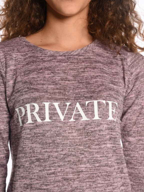 Marled sweatshirt with print
