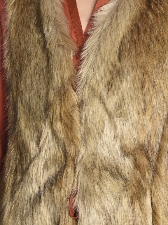 Longline faux fur waistcoat