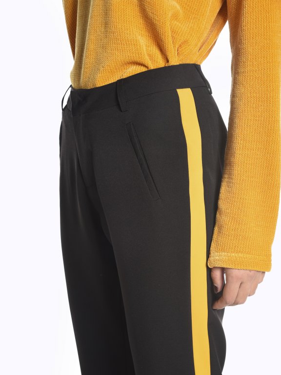 Taped straight fit trousers