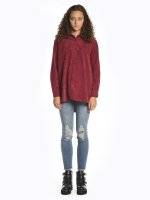 Corduroy blouse with back patch