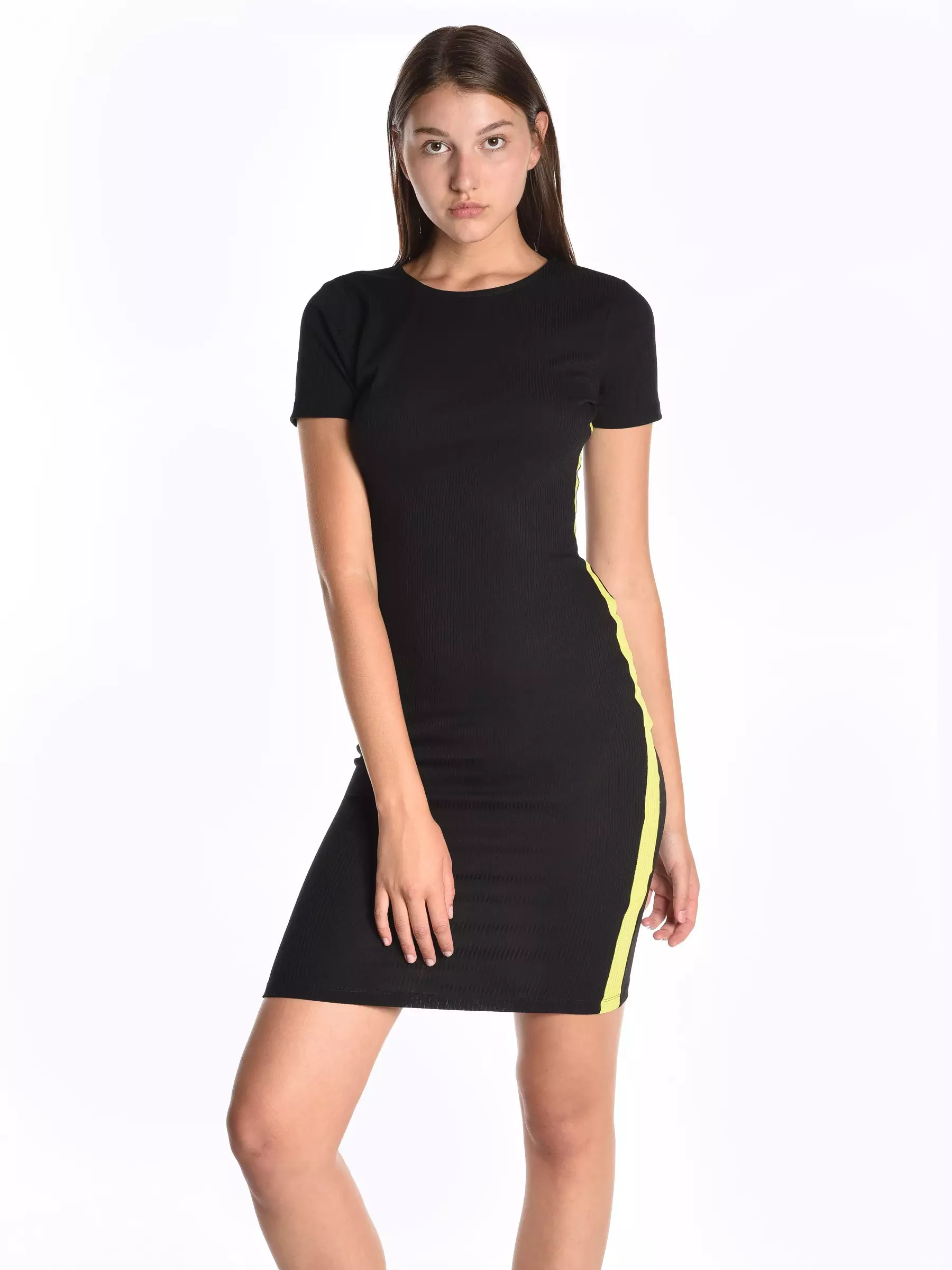 side stripe bodycon dress Prettygarden Sundresses for Women Summer Striped Knit Side Slit Spring Fashion Bodycon Maxi Dress Beach Vacation Clothes, Women's, Size: 2XL, Black