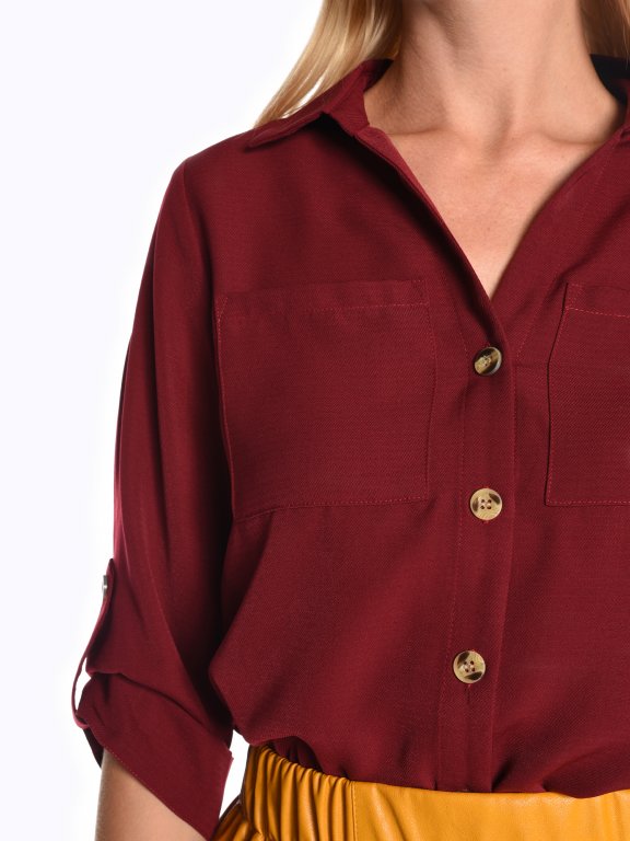 Loose fit blouse with chest pockets