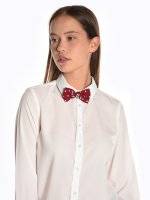 Faux pearl bow tie