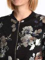 Zip-up sweatshirt with floral print