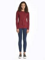 Knot front long sleeve t-shirt