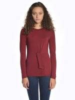 Knot front long sleeve t-shirt