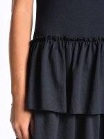 Knit dress with ruffle skirt