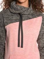 Longline colour block high collar sweatshirt