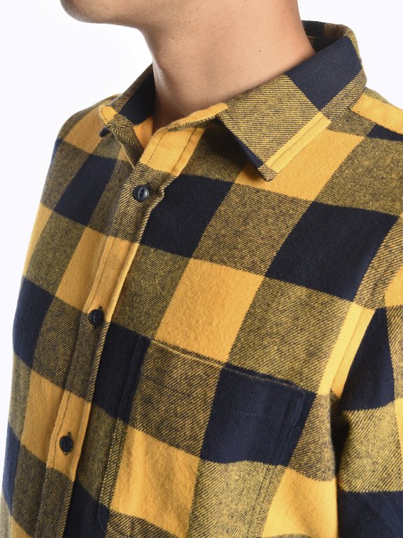 Plaid flannel cotton shirt
