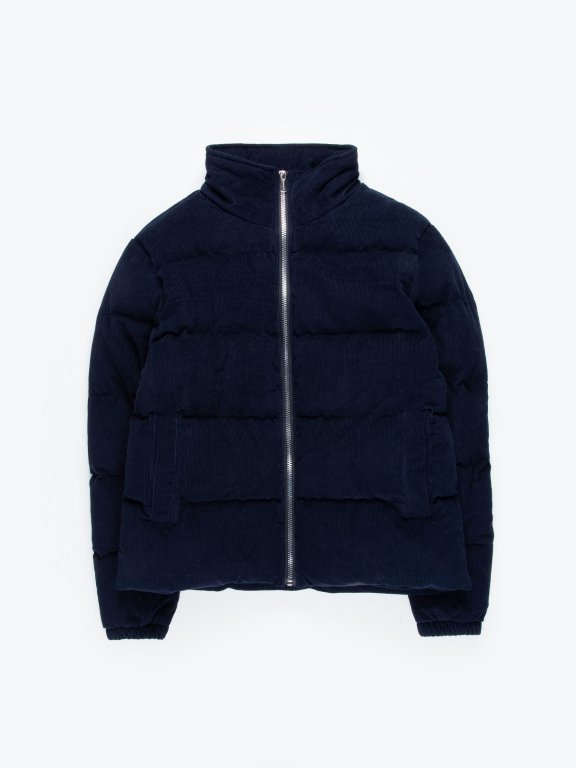 Corduroy quilted padded jacket