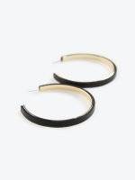 Hoop earrings with faux leather detail