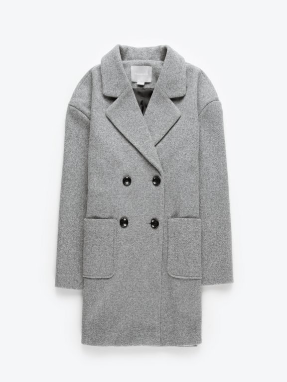 Oversized double brested wool coat