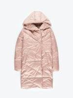 Faux fur lined quilted padded jacket with hood