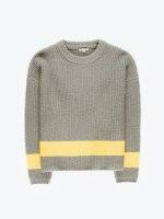 Sweter o luźnym kroju z kontrastowym prążkiem