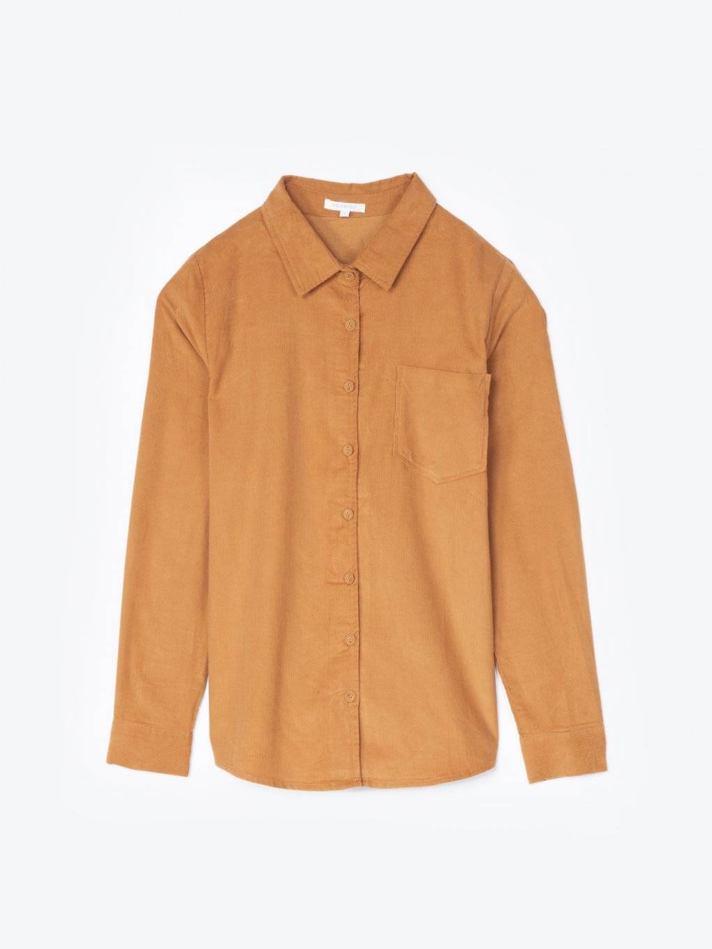 Corduroy shirt with chest pocket