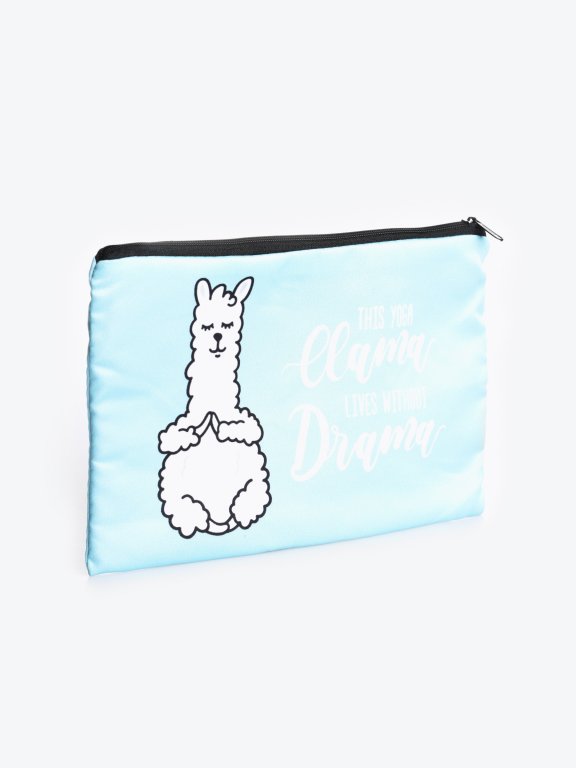 Llama print cosmetic bag