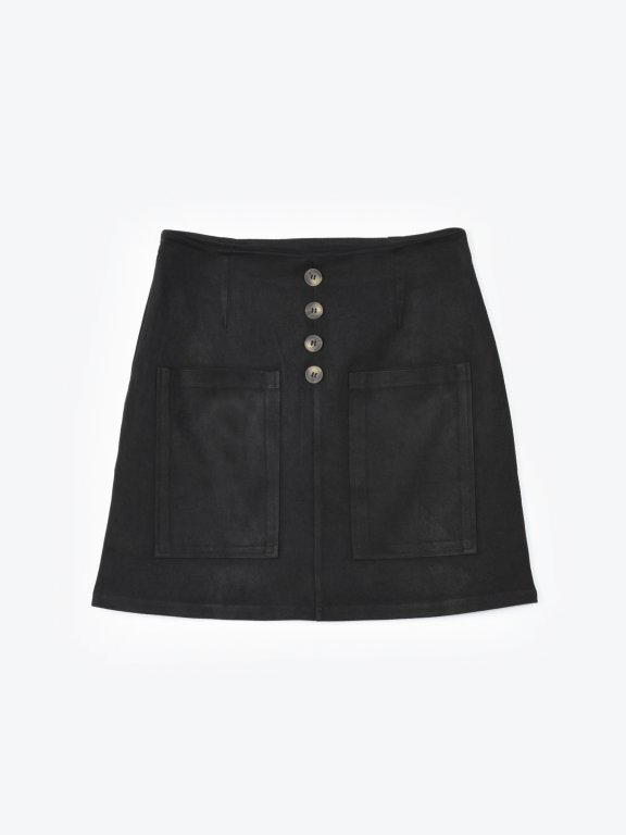 A-line mini skirt with patch pockets