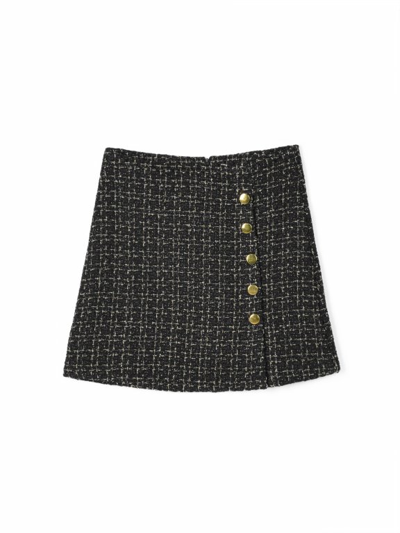 Jacquard skirt with buttons