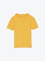 Ribbed short sleeve t-shirt with collar
