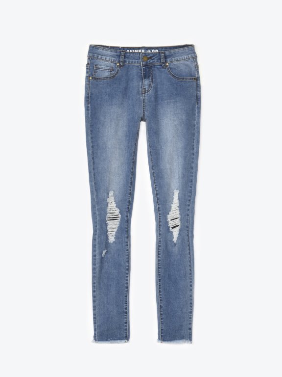 Damaged skinny jeans