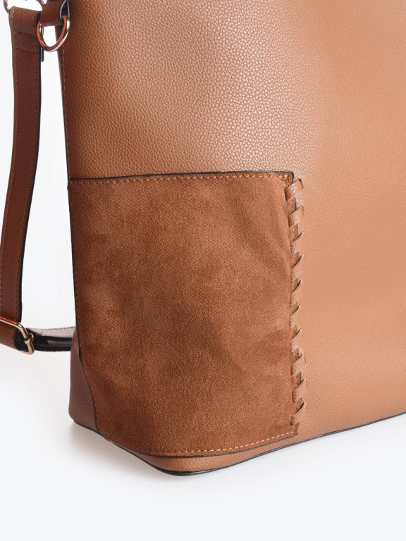 Faux leather shopper bag