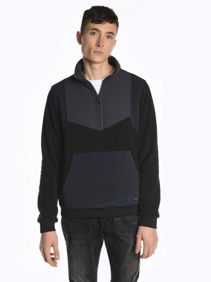 Colour block fleece sweatshirt