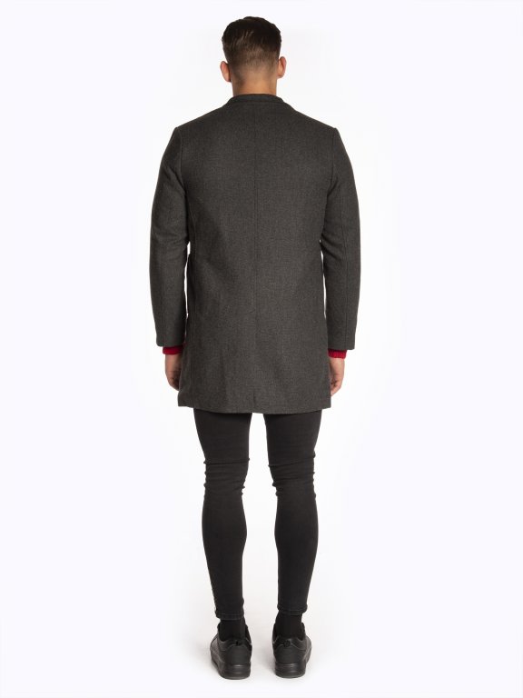 Zip-up coat in wool blend
