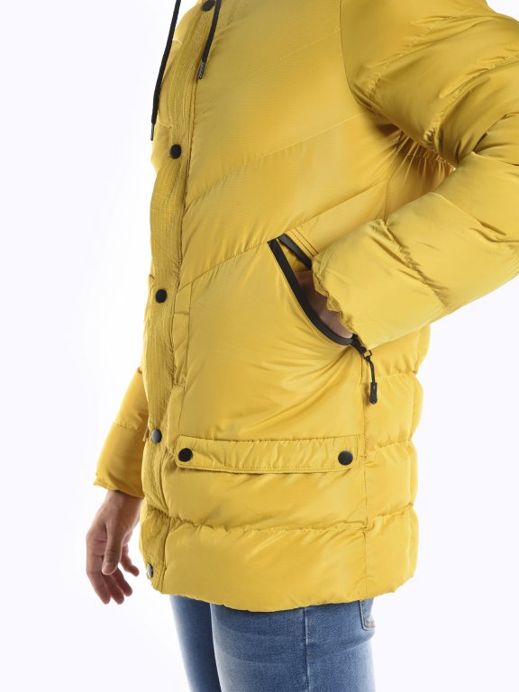 Quilted padded parka with hood