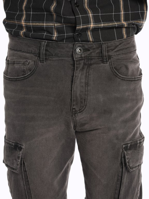 Cargo straight slim fit jeans