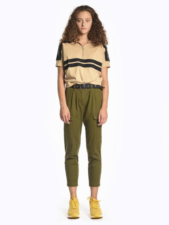 Cargo trousers with belt