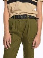 Cargo trousers with belt