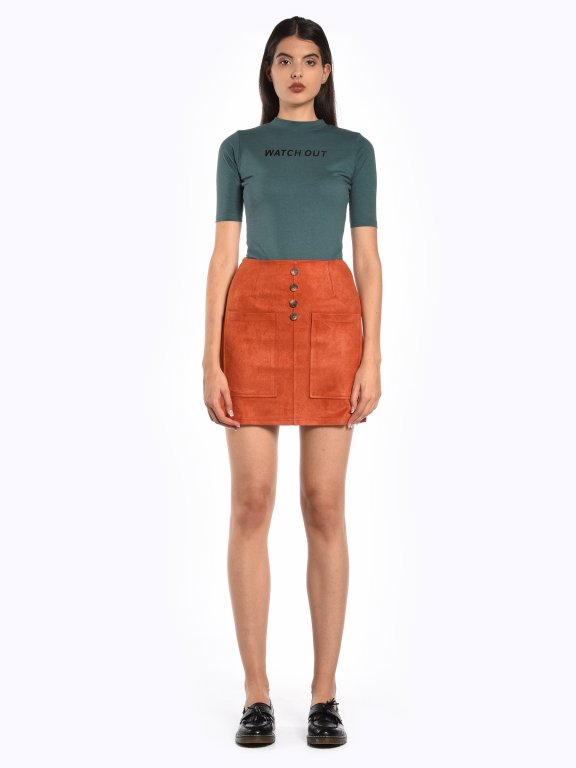 A-line mini skirt with patch pockets