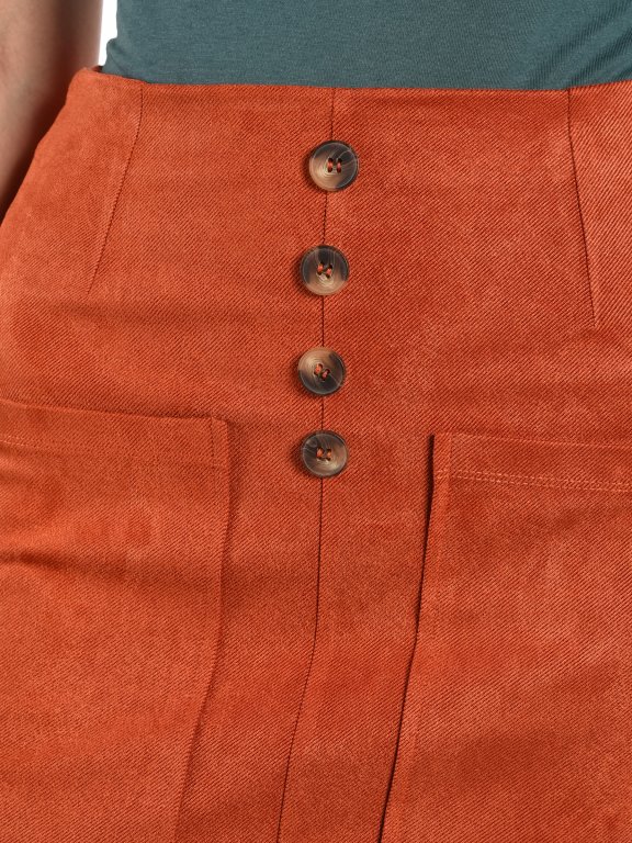 Spódnica mini w kształcie litery A z kieszeniami