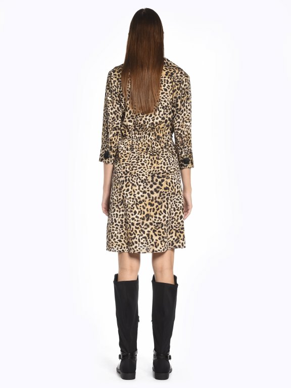 Leopard print shirt dress