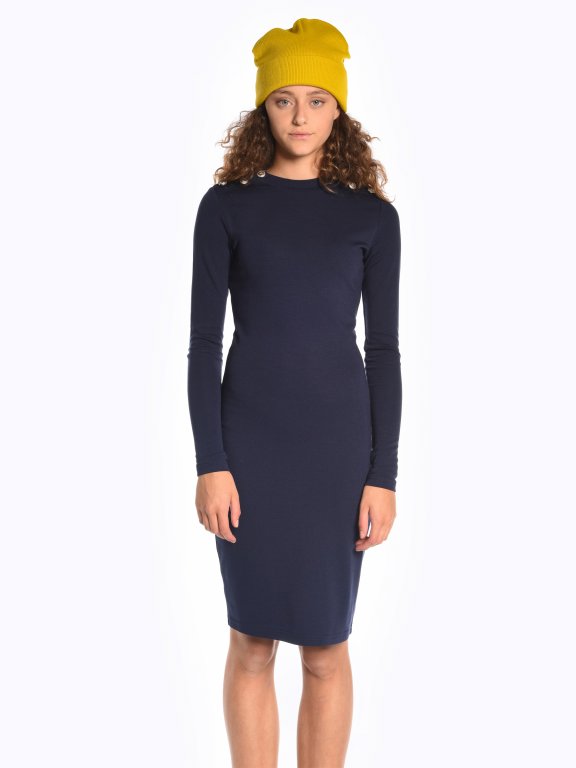 Bodycon dress with decorative buttons